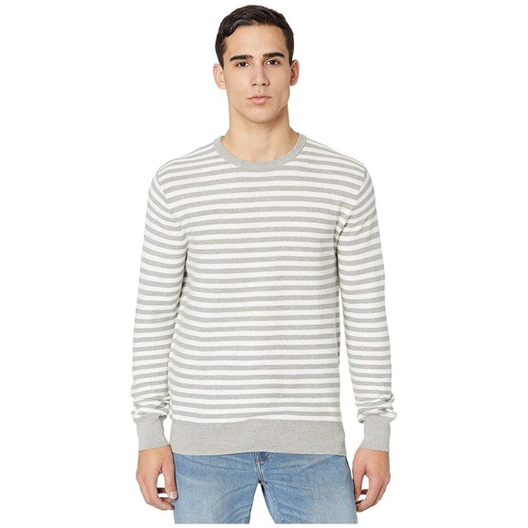 J. Crew Other - NWT J. Crew Striped Crewneck Sweater Gray White AG815 Men's Size Medium H14594